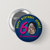 60. Geburtstag Benutzerdefiniertes Foto Retro Pers Button (Vorne & Hinten)