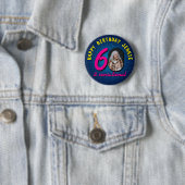 60. Geburtstag Benutzerdefiniertes Foto Retro Pers Button (Beispiel)