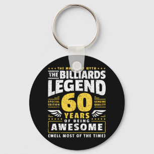 60. Geburtstag Billard Spieler 60 Jahre alt Billia Schlüsselanhänger