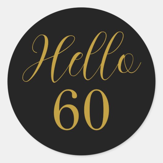 60. Geburtstag Black Gold Geburtstag Runder Aufkleber (Vorderseite)