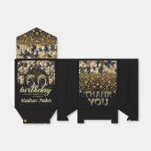 60. Geburtstag Black Gold Glitzer Personalisiert Geschenkschachtel (Ungefaltet)