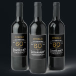 60. Geburtstag Black Gold Legendary Funny Weinetikett<br><div class="desc">Ein personalisiertes,  elegantes Bierflaschenlabel,  das sich leicht an den Geburtstag anpassen lässt.</div>