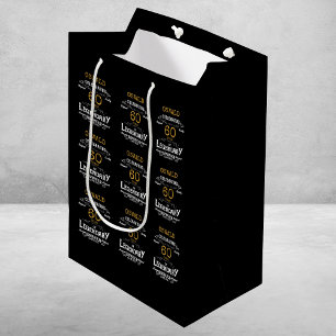 60. Geburtstag Black Gold Legendary Retro Mittlere Geschenktüte