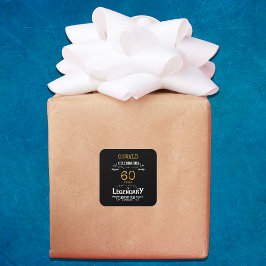 60. Geburtstag Black Gold Legendary Retro Quadratischer Aufkleber