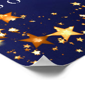 60. Geburtstag blauen goldenen Sterne Foto willkom Poster (Ecke)