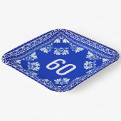 60. Geburtstag Blue Bandana Paper Teller (Gewinkelt)