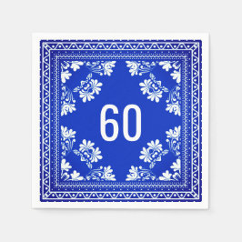 60. Geburtstag Blue Bandana Serviette
