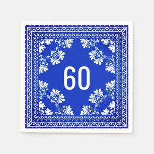 60. Geburtstag Blue Bandana Serviette