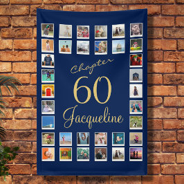 60. Geburtstag Blue Gold Banner