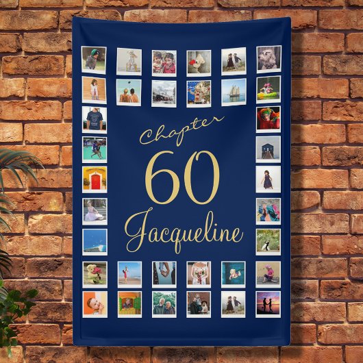 60. Geburtstag Blue Gold Banner