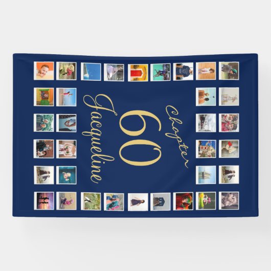 60. Geburtstag Blue Gold Banner (Horizontal)