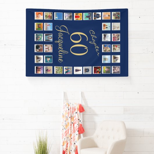 60. Geburtstag Blue Gold Banner (InSitu)