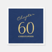 60. Geburtstag Blue Gold Kapitel 60 Serviette (Vorderseite)
