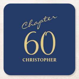 60. Geburtstag Blue Gold Rechteckiger Pappuntersetzer