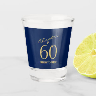 60. Geburtstag Blue Gold Schnapsglas
