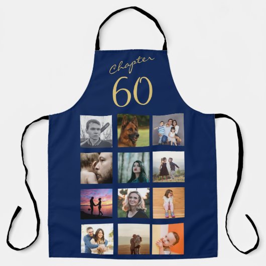 60. Geburtstag Blue Gold Schürze (Vorderseite)