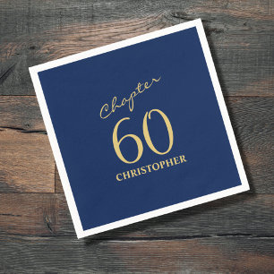 60. Geburtstag Blue Gold Serviette