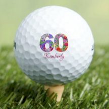 60. Geburtstag Blumendesign einzigartige Golfbälle
