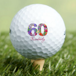 60. Geburtstag Blumendesign einzigartige Golfbälle