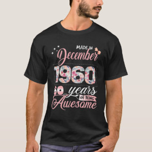 60. Geburtstag Blumengeschenk für Frauen Geboren i T-Shirt