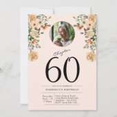 60. Geburtstag Blumenkohl-Foto-Party Einladung (Vorderseite)