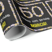 60. Geburtstag: Blumennummer, Individuelle Name, B Geschenkpapier (Rolleneckpunkt)