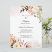 60. Geburtstag Blumenpastel Grünes Party Einladung (Stehend Vorderseite)