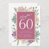 60. Geburtstag Blumenüberraschung Party Einladung (Vorne/Hinten)