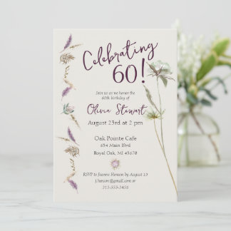 60. Geburtstag Boho Floral Watercolor Einladung