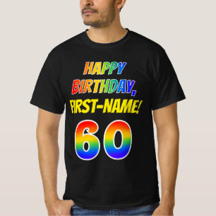 60. Geburtstag — Bold, Fun, Rainbow 60, Individu T-Shirt