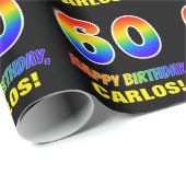 60. Geburtstag: Bold, Fun, Simple, Rainbow 60 Geschenkpapier (Rolleneckpunkt)