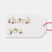 60. Geburtstag Burgund Gold Floral Personalisiert Geschenkanhänger (Vorderseite (Horizontal))