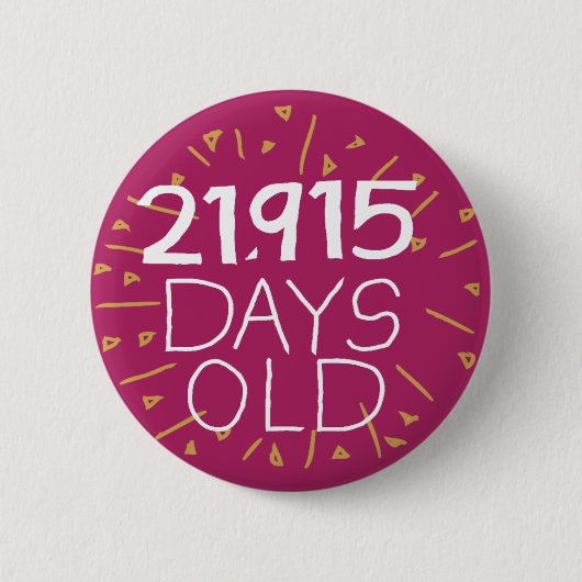 60. Geburtstag Button Sechzigjähriges (Vorderseite)