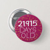 60. Geburtstag Button Sechzigjähriges (Vorne & Hinten)