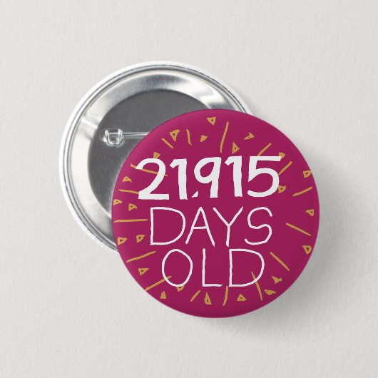 60. Geburtstag Button Sechzigjähriges (Vorne & Hinten)