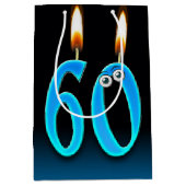 60. Geburtstag Candles Mittlere Geschenktasche Geschenktüte (Vorderseite)
