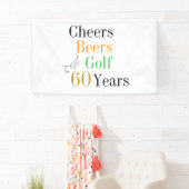 60. Geburtstag Cheers Beers Golf Party Banner (Insitu)