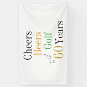 60. Geburtstag Cheers Beers Golf Party Banner (Vertikal)