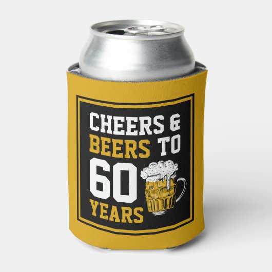 60. Geburtstag Cheers & Biere bis 60 Jahre Dosenkühler (Kanne Vorderseite)