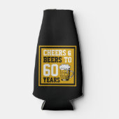 60. Geburtstag Cheers & Biere bis 60 Jahre Flaschenkühler (Vorderseite)