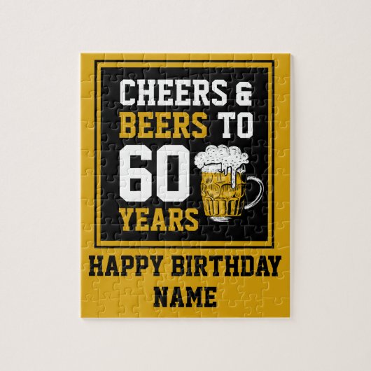 60. Geburtstag Cheers & Biere bis 60 Jahre Puzzle (Vertikal)