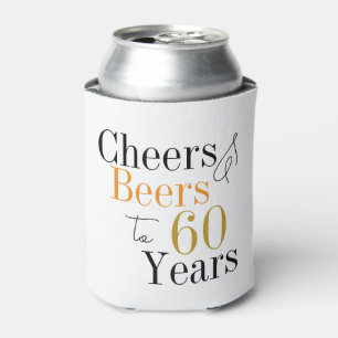 60. Geburtstag Cheers Biere Minimales Gastgeschenk Dosenkühler