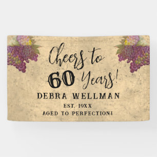 60. Geburtstag Cheers zu 60 Jahren Weinberg Geburt Banner