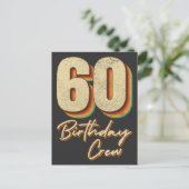 60. Geburtstag Crew 60 Party Crew Group Postkarte (Stehend Vorderseite)