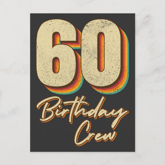 60. Geburtstag Crew 60 Party Crew Group Postkarte (Vorderseite)