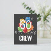 60. Geburtstag Crew 60 Party Crew Group Postkarte (Stehend Vorderseite)