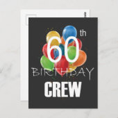 60. Geburtstag Crew 60 Party Crew Group Postkarte (Vorne/Hinten)