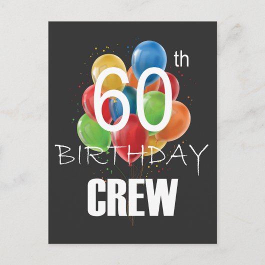 60. Geburtstag Crew 60 Party Crew Group Postkarte (Vorderseite)