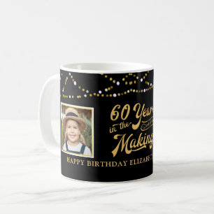 60. Geburtstag Damals Jetzt Fotos Schwarz Gold Lic Kaffeetasse