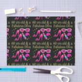 60. GEBURTSTAG DAZZLING DIVA DESIGN SEIDENPAPIER (Handwerk)